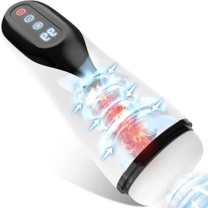 Lovesvibe 9 Vibrationen Saugen Masturbator mit LCD-Display Heizung Elektrischer Sextoys für Männer