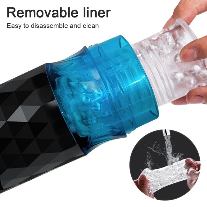 Lovesvibe Automatischer Masturbator, 7 rotierende, 3 stoßende Freisprech-Blowjob-Stroker mit starker Saugbasis