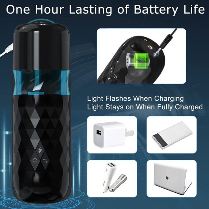 Lovesvibe Automatischer Masturbator, 7 rotierende, 3 stoßende Freisprech-Blowjob-Stroker mit starker Saugbasis