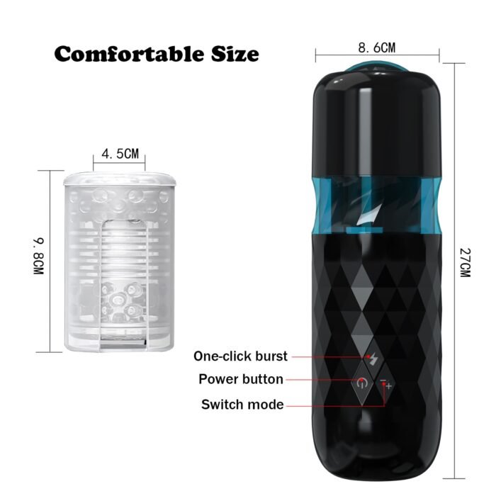 Lovesvibe Automatischer Masturbator, 7 rotierende, 3 stoßende Freisprech-Blowjob-Stroker mit starker Saugbasis