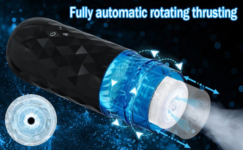 Lovesvibe Automatischer Masturbator, 7 rotierende, 3 stoßende Freisprech-Blowjob-Stroker mit starker Saugbasis
