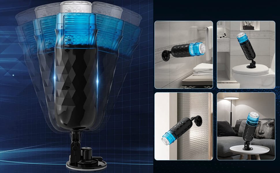 Lovesvibe Automatischer Masturbator, 7 rotierende, 3 stoßende Freisprech-Blowjob-Stroker mit starker Saugbasis