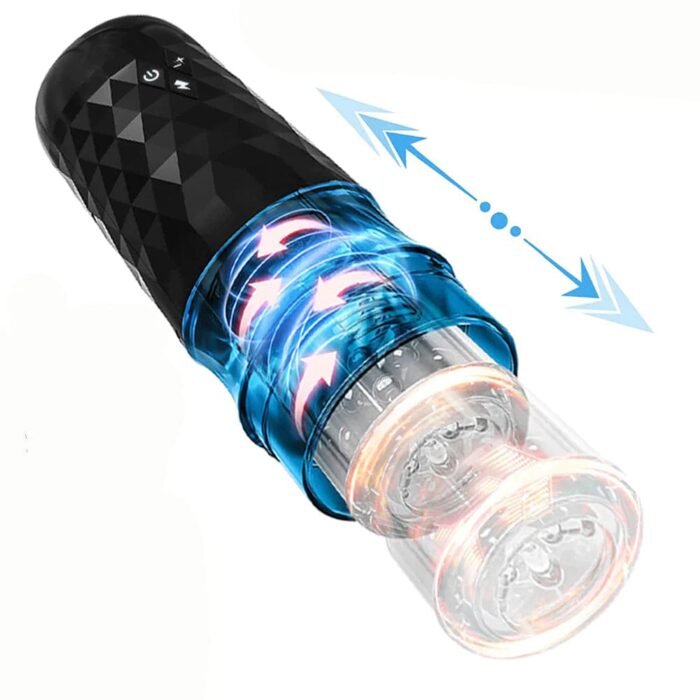 Lovesvibe Automatischer Masturbator, 7 rotierende, 3 stoßende Freisprech-Blowjob-Stroker mit starker Saugbasis