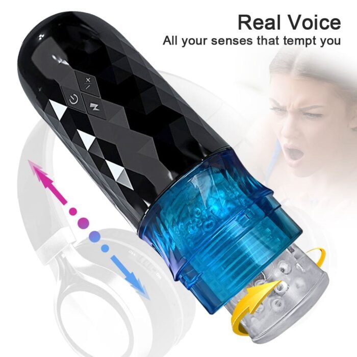 Lovesvibe Automatischer Masturbator, 7 rotierende, 3 stoßende Freisprech-Blowjob-Stroker mit starker Saugbasis