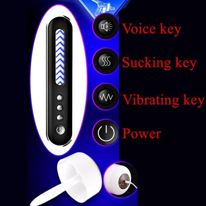 Lovesvibe Automatischer Masturbator, Penispumpe mit 7 Vibrationen, Saugfunktion, freihändige Sexmaschine mit Saugfuß