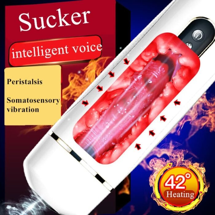 Lovesvibe Automatischer Masturbator, Penispumpe mit 7 Vibrationen, Saugfunktion, freihändige Sexmaschine mit Saugfuß
