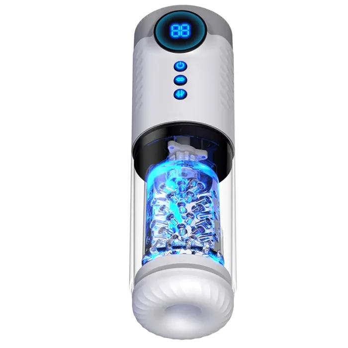 Lovesvibe Automatischer Masturbator, Penispumpe mit 9-Frequenz-Teleskop-Dreh-LCD Männer Sex Spielzeug