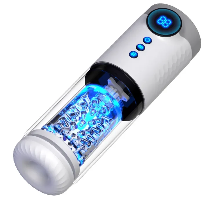 Lovesvibe Automatischer Masturbator, Penispumpe mit 9-Frequenz-Teleskop-Dreh-LCD Männer Sex Spielzeug