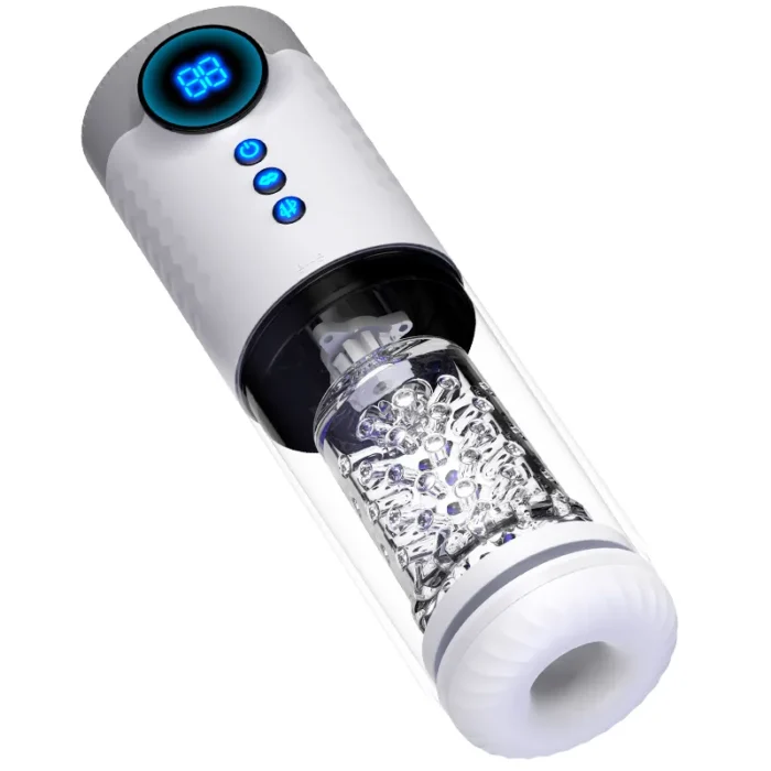 Lovesvibe Automatischer Masturbator, Penispumpe mit 9-Frequenz-Teleskop-Dreh-LCD Männer Sex Spielzeug