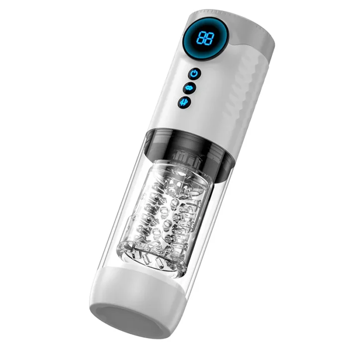 Lovesvibe Automatischer Masturbator, Penispumpe mit 9-Frequenz-Teleskop-Dreh-LCD Männer Sex Spielzeug
