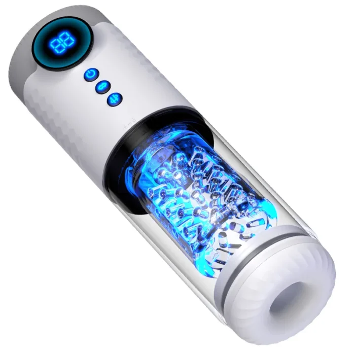 Lovesvibe Automatischer Masturbator, Penispumpe mit 9-Frequenz-Teleskop-Dreh-LCD Männer Sex Spielzeug