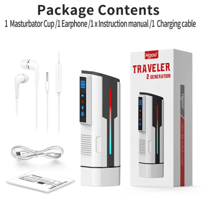Lovesvibe Automatischer Masturbator mit 5 Stoßvibrations und Saugmodi, Sprachheizung Sexspielzeug für Männer
