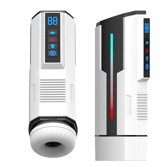 Lovesvibe Automatischer Masturbator mit 5 Stoßvibrations und Saugmodi, Sprachheizung Sexspielzeug für Männer
