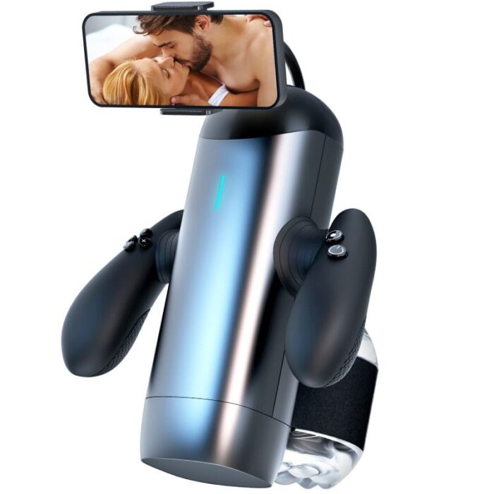 Lovesvibe Automatischer Masturbator mit langem Kolben und Telescopic Distance und 10 Vibration Stoß Sexmaschine