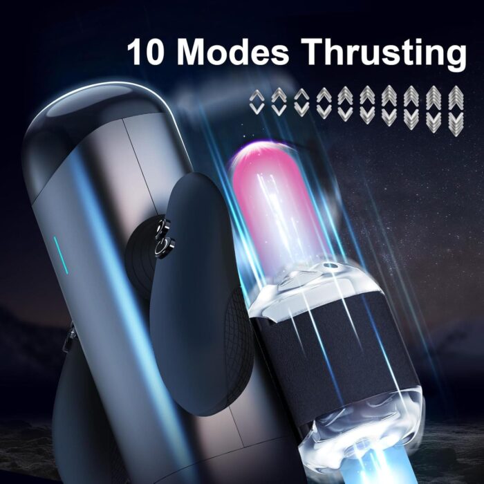 Lovesvibe Automatischer Masturbator mit langem Kolben und Telescopic Distance und 10 Vibration Stoß Sexmaschine