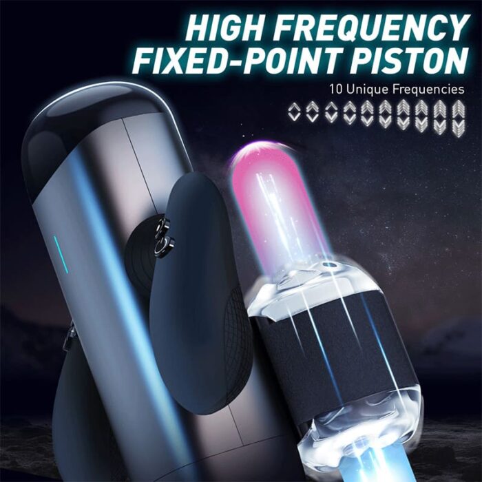 Lovesvibe Automatischer Masturbator mit langem Kolben und Telescopic Distance und 10 Vibration Stoß Sexmaschine