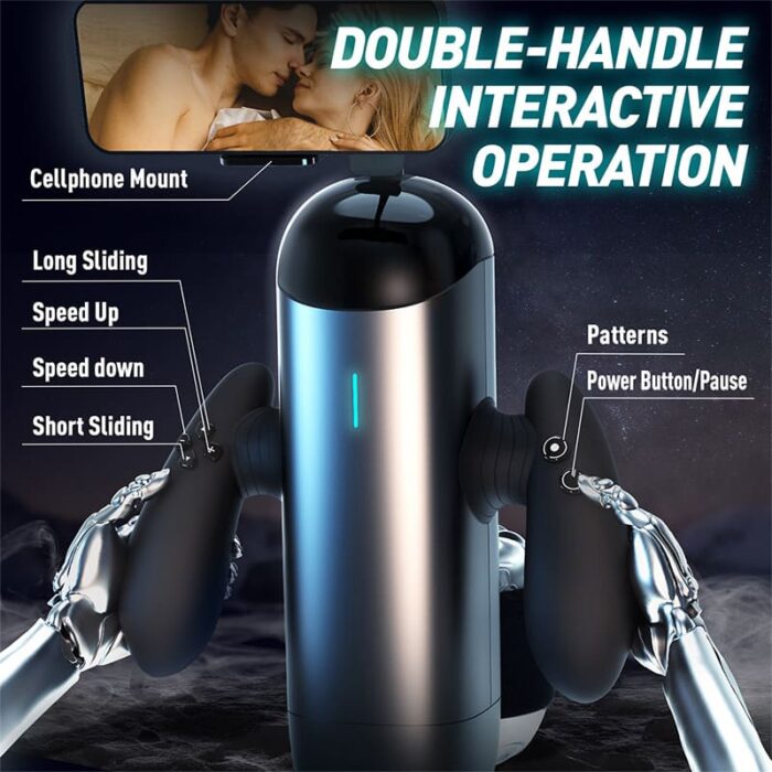 Lovesvibe Automatischer Masturbator mit langem Kolben und Telescopic Distance und 10 Vibration Stoß Sexmaschine