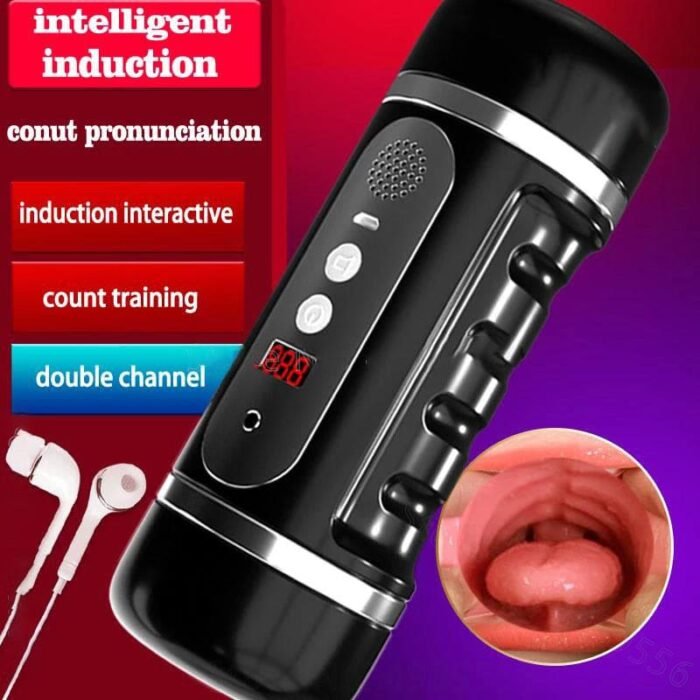 Lovesvibe Doppelkanal Masturbator für Männer mit 6 Vibrations- und Saugmodi Pocket Pussy 3D Male Stroker