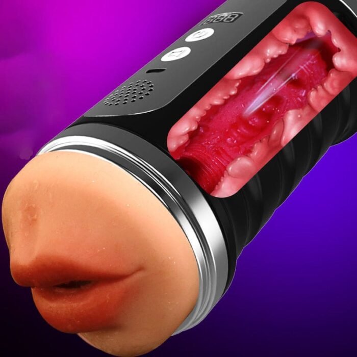 Lovesvibe Doppelkanal Masturbator für Männer mit 6 Vibrations- und Saugmodi Pocket Pussy 3D Male Stroker