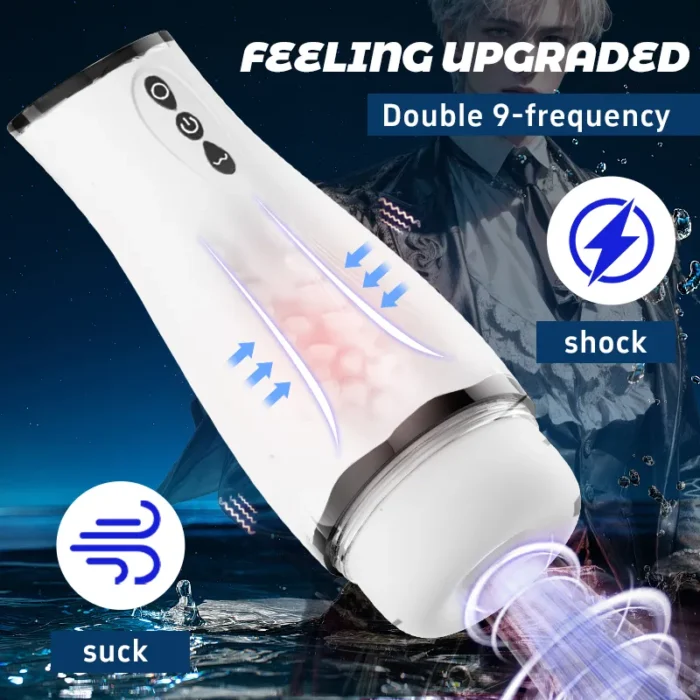 Lovesvibe Elektrischer Masturbator Taschenmuschi mit 9-Frequenz-Vibration, saugende Sextoys für Männer