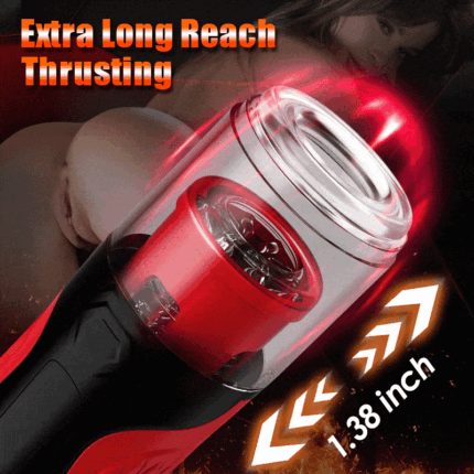 Lovesvibe Intelligenter, um 360° Drehbarer Masturbator Männer, 3,5 cm extra lange Reichweite, stoßende Penispumpe