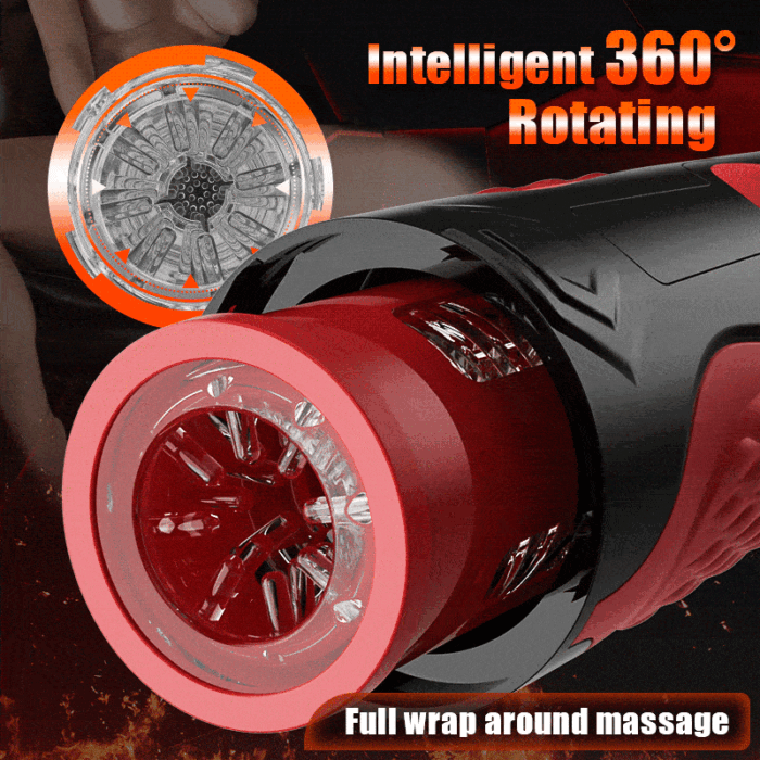 Lovesvibe Intelligenter, um 360° Drehbarer Masturbator Männer, 3,5 cm extra lange Reichweite, stoßende Penispumpe