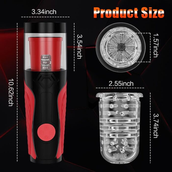 Lovesvibe Intelligenter, um 360° Drehbarer Masturbator Männer, 3,5 cm extra lange Reichweite, stoßende Penispumpe