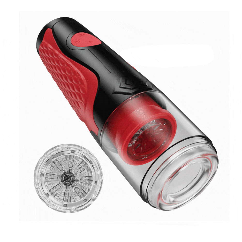 Lovesvibe Intelligenter, um 360° Drehbarer Masturbator Männer, 3,5 cm extra lange Reichweite, stoßende Penispumpe