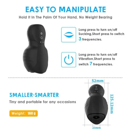 Lovesvibe Masturbator Sextoys Männer mit 7 Vibrationen 3 Saugmodi Sexspielzeug für Männer