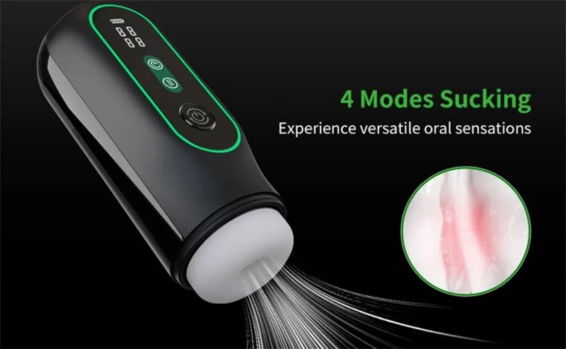 Lovesvibe Masturbieren für Männer mit 6 Vibrations- und 4 Saugfunktionen, Heizung, LCD-Display Sexspielzeug für Männer
