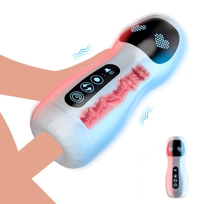 Lovesvibe Smart Vibration Sucking Masturbator Mann mit Sprachheizungsfunktion Elektrische Penispumpe