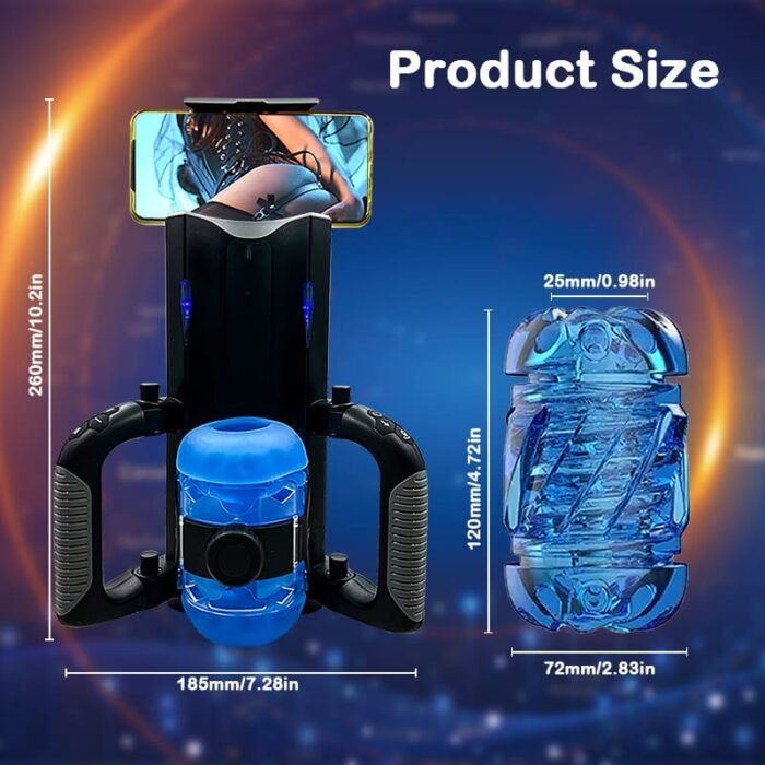 Lovesvibe Thrusting Cannon King Masturbator mit 12 cm teleskopischem superlanger automatischer Masturbator mit Griff