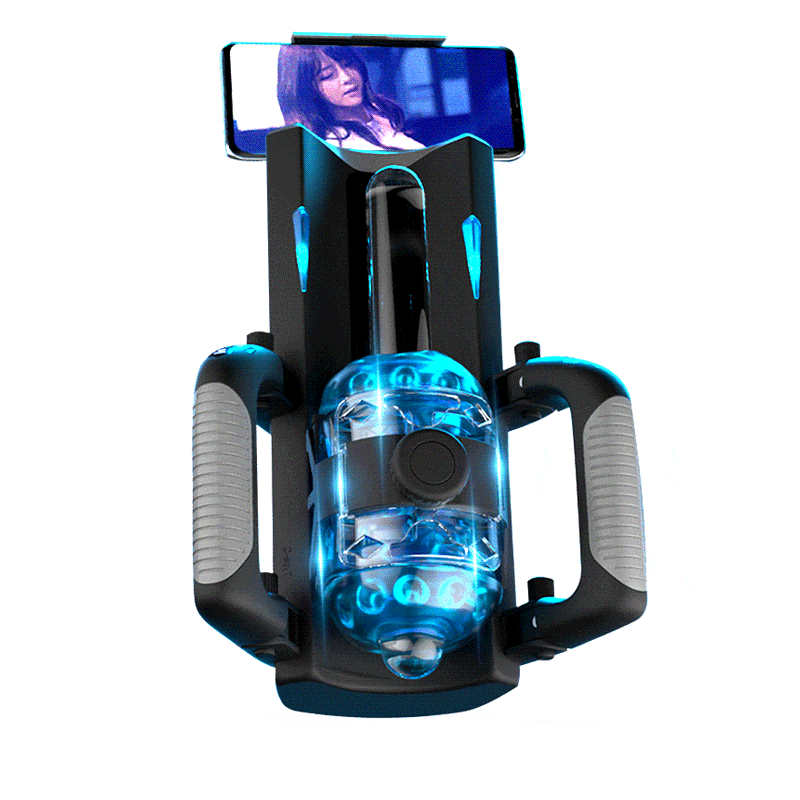 Lovesvibe Thrusting Cannon King Masturbator mit 12 cm teleskopischem superlanger automatischer Masturbator mit Griff