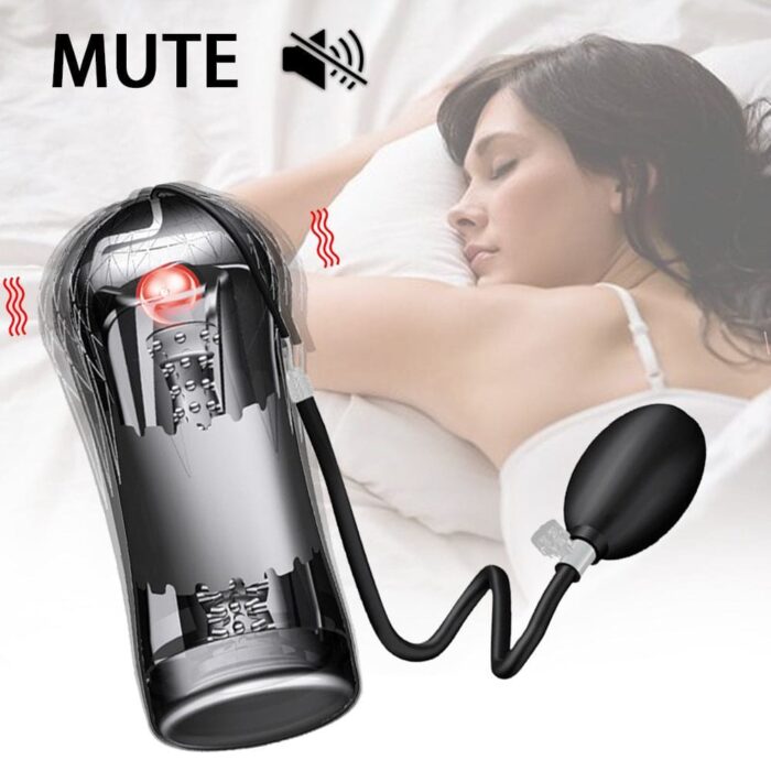 Luftdruck Elektrischer Masturbator Cup mit 10 Vibrations Saugmodi Weicher TPE-Vakuumkanal Sexspielzeug für Männer
