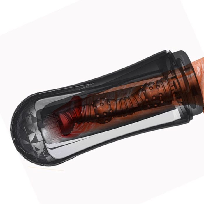 Luftdruck Elektrischer Masturbator Cup mit 10 Vibrations Saugmodi Weicher TPE-Vakuumkanal Sexspielzeug für Männer