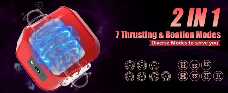 Magic Cube Elektrischer Masturbator mit 7 Rotations modi Verdecktes Design Taschenmuschi mit Zwei Offenen Enden