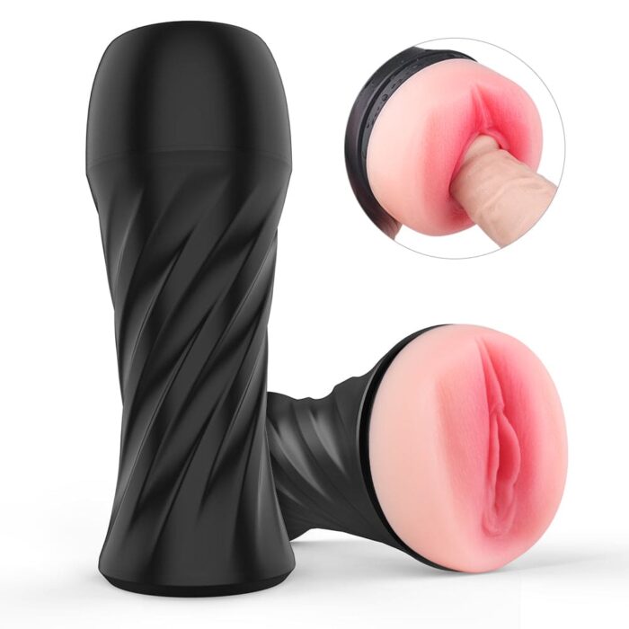 Manueller Saug-Extrusions Masturbator für Männer mit realistischer 3D-Textur & Weicher TPE-Kanal-Taschenmuschi
