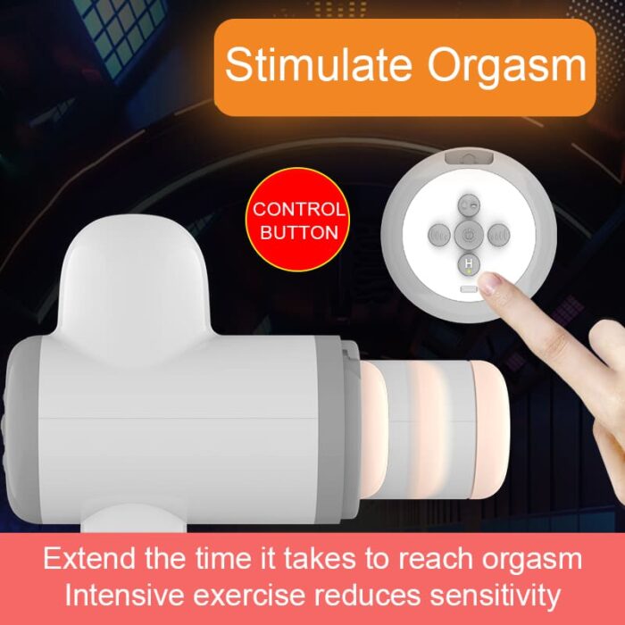 Masturbator Men mit automatischer Schmierung, freihändiger Stroker mit 8 Vibrationen und Riemen