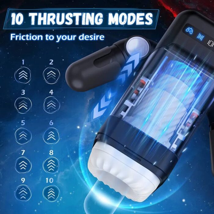 Masturbieren für Männer mit 10 Stoß & Vibration 3D-realistisch strukturierter beheizter Solo Paare Masturbatoren