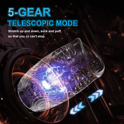 Masturbieren für Männer mit 10 Vibrationen 5 Teleskoprotationen, LED-Anzeige Weicher TPE-Kanal Solo Paare Masturbatoren – Bild 4