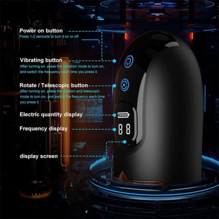 Masturbieren für Männer mit 10 Vibrationen 5 Teleskoprotationen, LED-Anzeige Weicher TPE-Kanal Solo Paare Masturbatoren – Bild 6