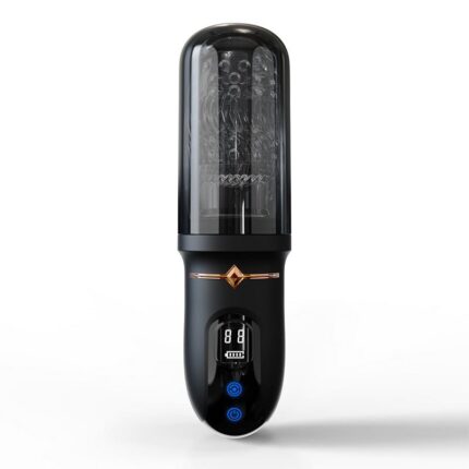 Masturbieren für Männer mit 10 Vibrationen 5 Teleskoprotationen, LED-Anzeige Weicher TPE-Kanal Solo Paare Masturbatoren – Bild 8