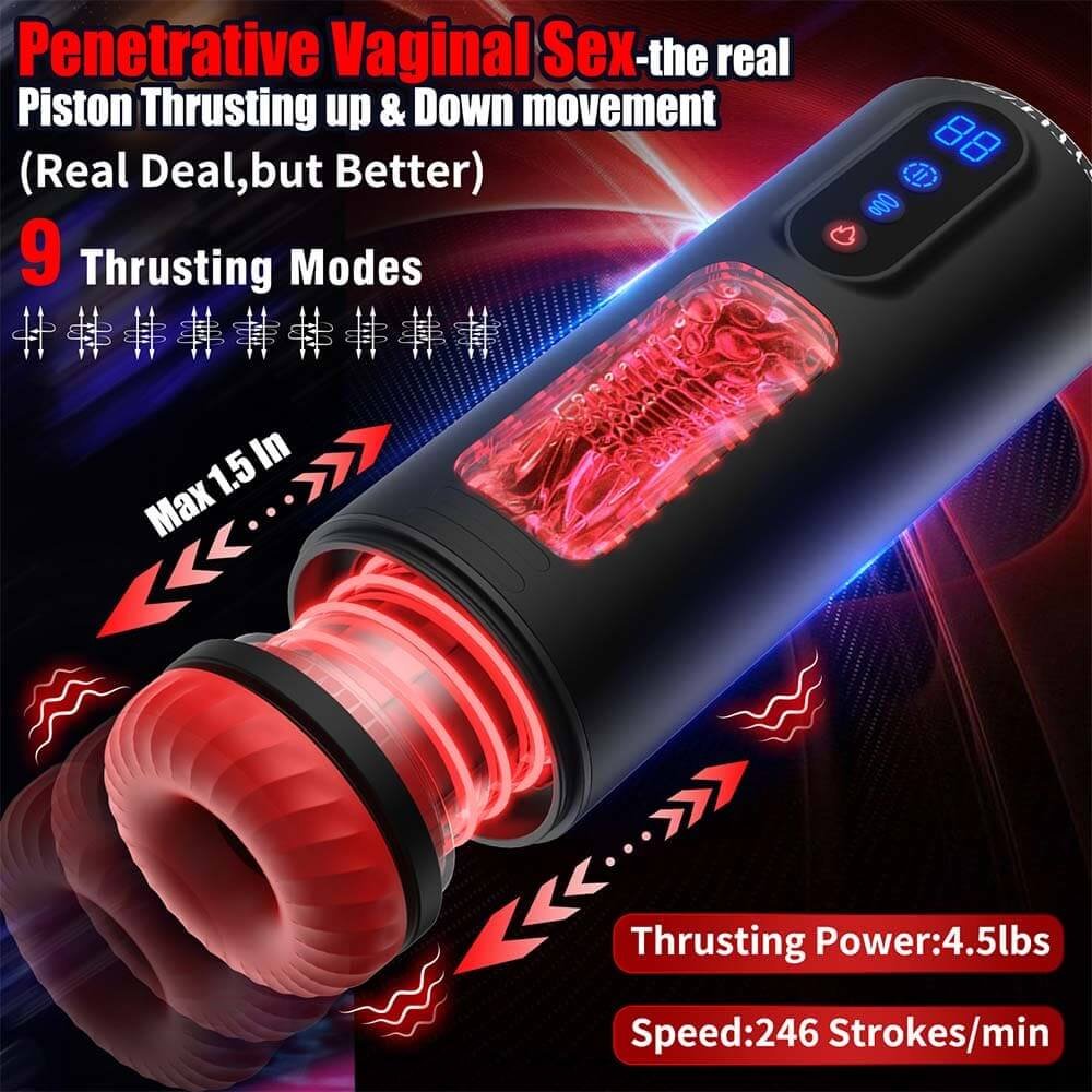 Max Jet Cup Masturbator Männer 9 Vibrations, Rotations und Stoßmodi Sex Toy for Men