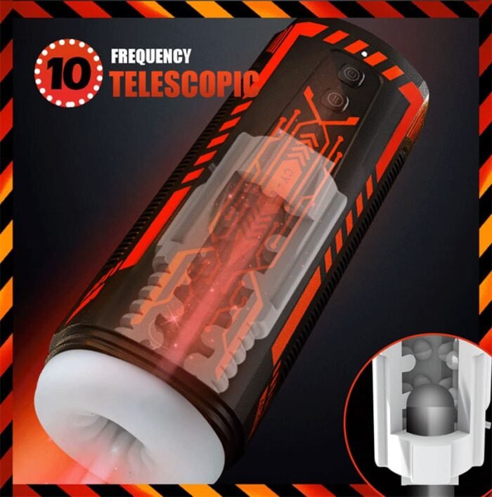 Mech Warrior 10 Vibration 5 Stoßmasturbator mit 3D-Struktur, 360°-Rotation Blowjob Toy