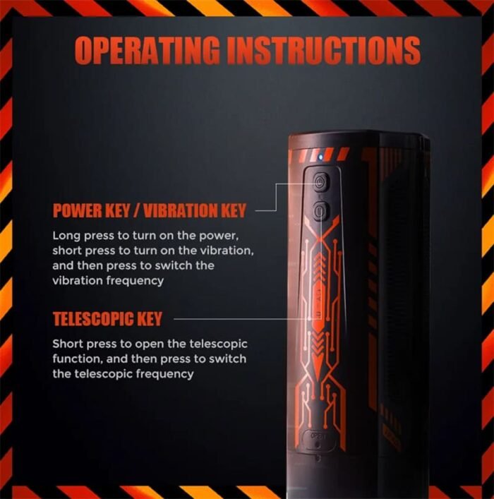 Mech Warrior 10 Vibration 5 Stoßmasturbator mit 3D-Struktur, 360°-Rotation Blowjob Toy
