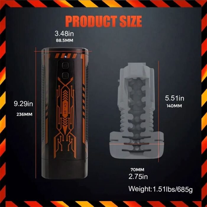 Mech Warrior 10 Vibration 5 Stoßmasturbator mit 3D-Struktur, 360°-Rotation Blowjob Toy