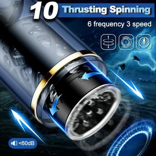 Omysky Electric Masturbator mit interaktiver Stimme, 6 Frequenzen, 3 Geschwindigkeiten, Sextoy für Männer