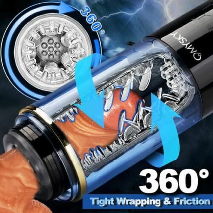 Omysky Electric Masturbator mit interaktiver Stimme, 6 Frequenzen, 3 Geschwindigkeiten, Sextoy für Männer