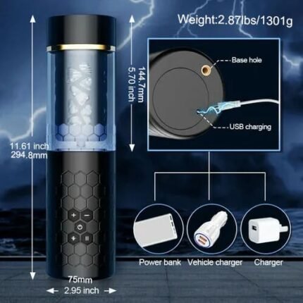Omysky Electric Masturbator mit interaktiver Stimme, 6 Frequenzen, 3 Geschwindigkeiten, Sextoy für Männer
