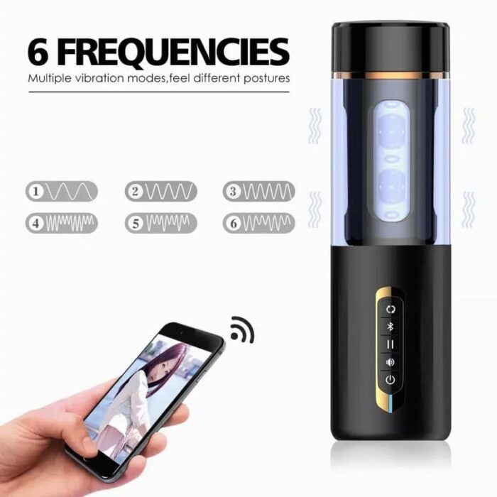 Omysky Elektrischer Masturbator mit 5 Geschwindigkeits & 6 Stoßrotationsmodi Sextoys für männer mit Saugnapf
